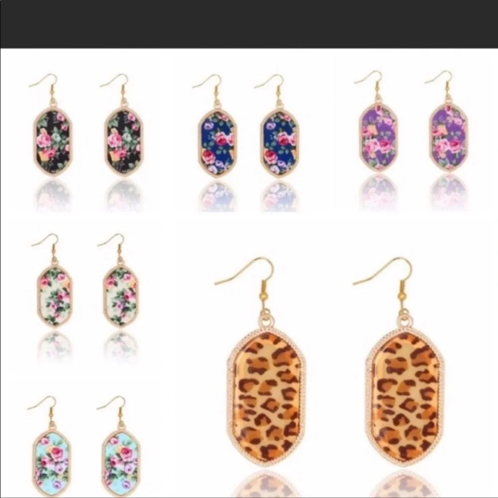 Trendy floral drop earrings - Picture 4 of 6